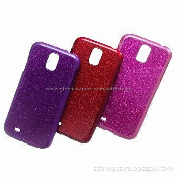 Glitter PC Cases for Samsung S4, Sticker Glitter Sheet on Surface Groove, Shiny and Fashionable